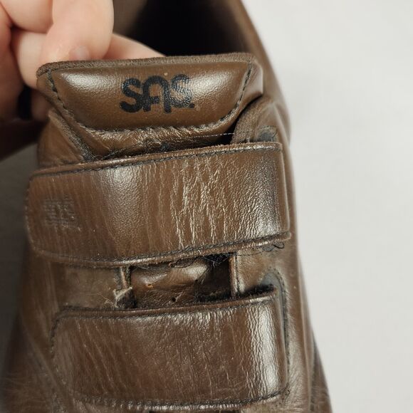 SAS VTO EZ Strap Leather Walking Shoe Mens 12.5E WIDE Brown Hook & Loop Diabetic - Picture 14 of 16